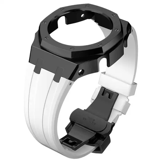 Black Stainless Steel with White Rubber Strap G-Shock CasiOak Mod Kit